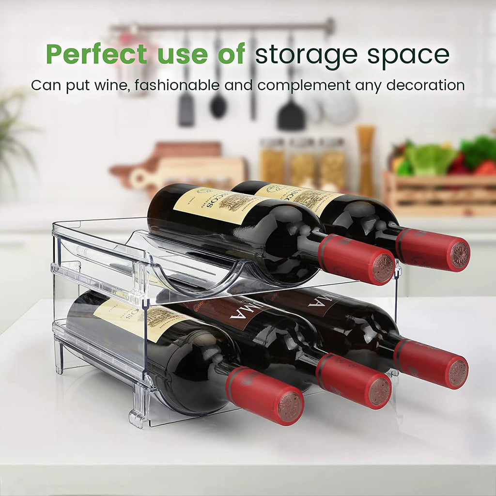 Water Bottle Storage Organizer Set - 2 Pack Stackable Cabinet Racks