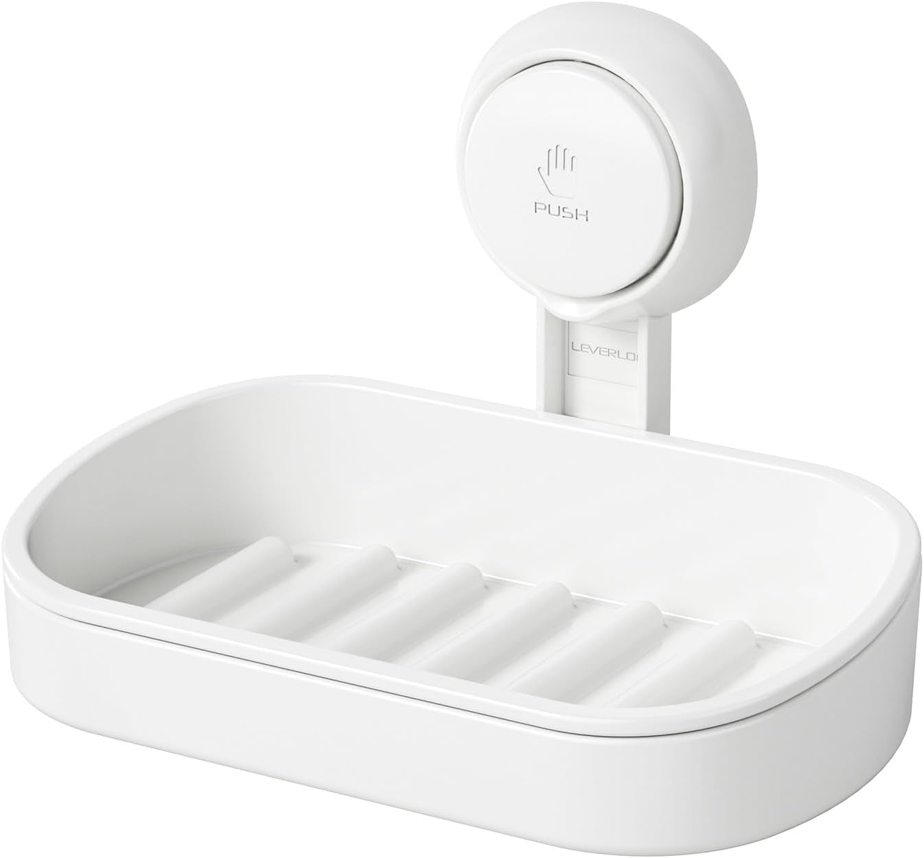 Wall-Mounted Soap Dish Holder with Suction Cup - Self-Draining, No-Drill Installation for Bathroom, Bathtub, and Kitchen Sink - Waterproof and Strong Vacuum Adhesion