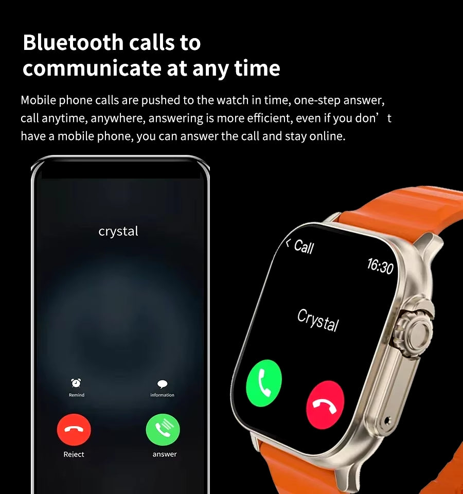 T900 Ultra Smartwatch: Bluetooth Calling, Heart Rate Monitor, Sports Tracker for Android & iOS