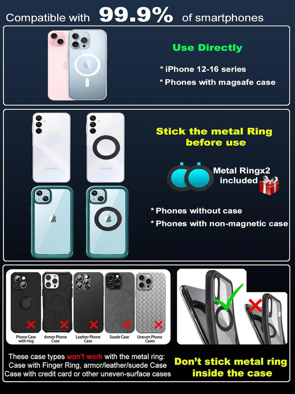 Upgraded 360° Vacuum Magnetic Phone Holder, Magnetic Car Phone Mount, Hands-Free Suction Cup Phone Holder for Car/Gym/Mirror/Shower, Car Mount Compatible with Iphone 16 Pro Max/Android