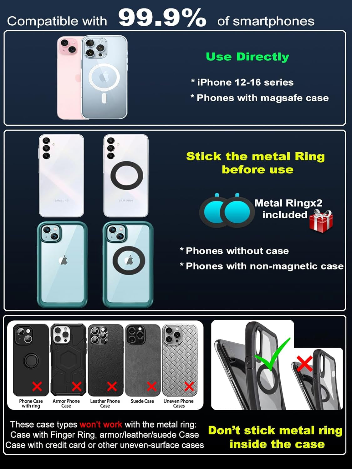 Upgraded 360° Vacuum Magnetic Phone Holder, Magnetic Car Phone Mount, Hands-Free Suction Cup Phone Holder for Car/Gym/Mirror/Shower, Car Mount Compatible with Iphone 16 Pro Max/Android