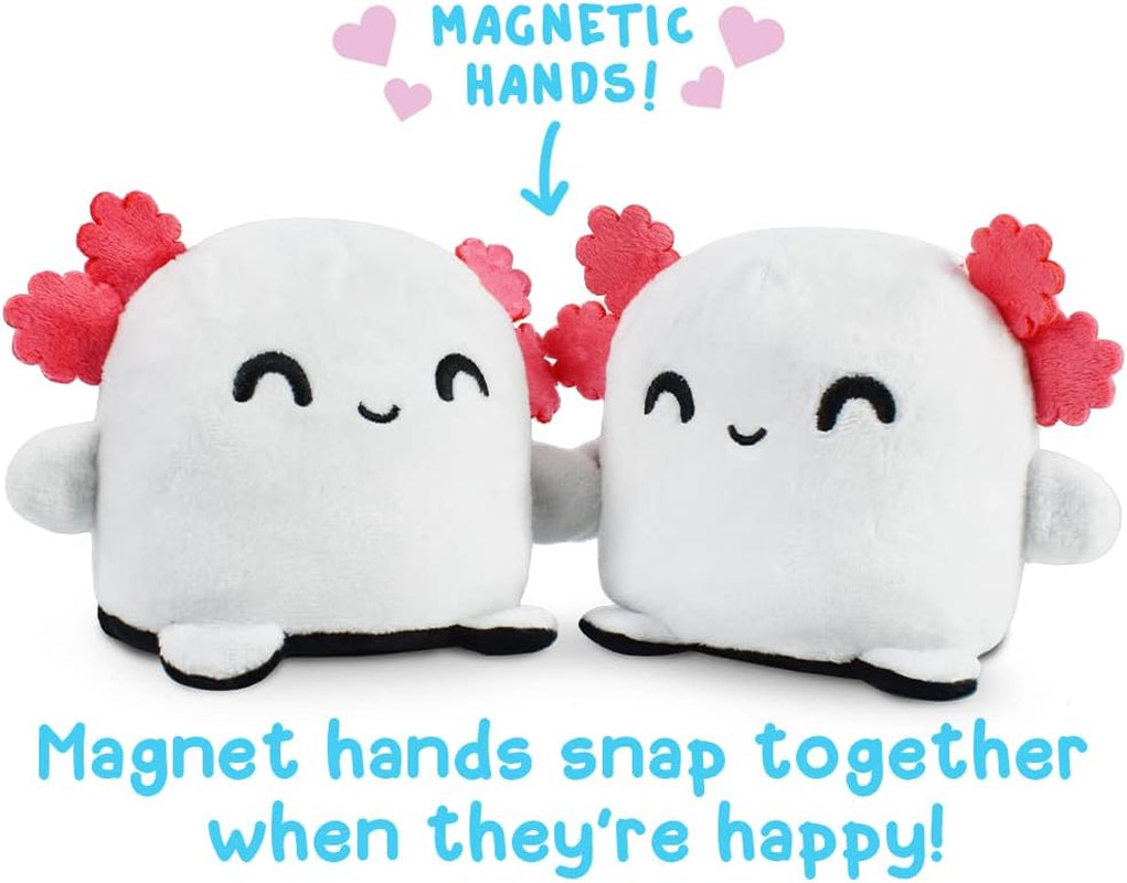 Plushmates Magnetic Reversible Axolotl Plush Toy - Huggable Sensory Fidget Animal That Displays Your Mood - Ideal Gift for All Ages