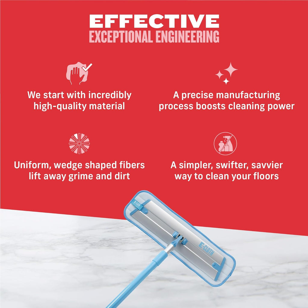 Professional Deep Clean Microfiber Mop for Multi-Surface Cleaning - Ideal for Hardwood, Stone, Laminate, and Tile - Includes 1 Reusable Mop Pad, Blue/Silver
