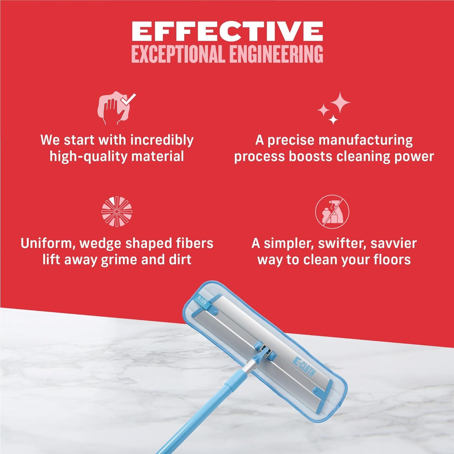 Professional Deep Clean Microfiber Mop for Multi-Surface Cleaning - Ideal for Hardwood, Stone, Laminate, and Tile - Includes 1 Reusable Mop Pad, Blue/Silver
