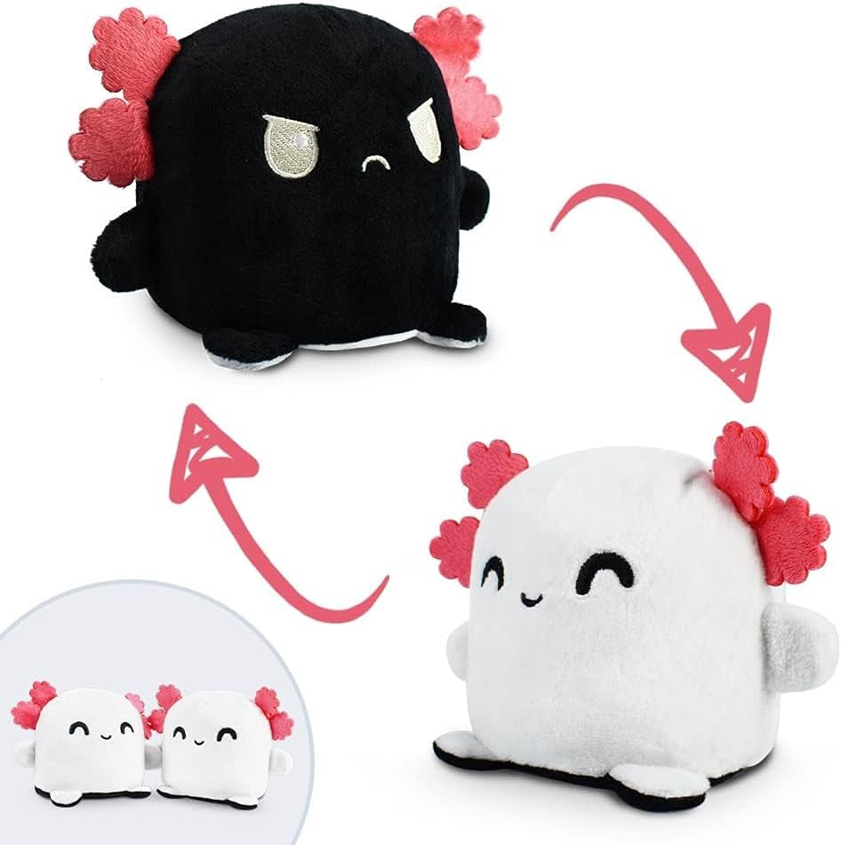 Plushmates Magnetic Reversible Axolotl Plush Toy - Huggable Sensory Fidget Animal That Displays Your Mood - Ideal Gift for All Ages