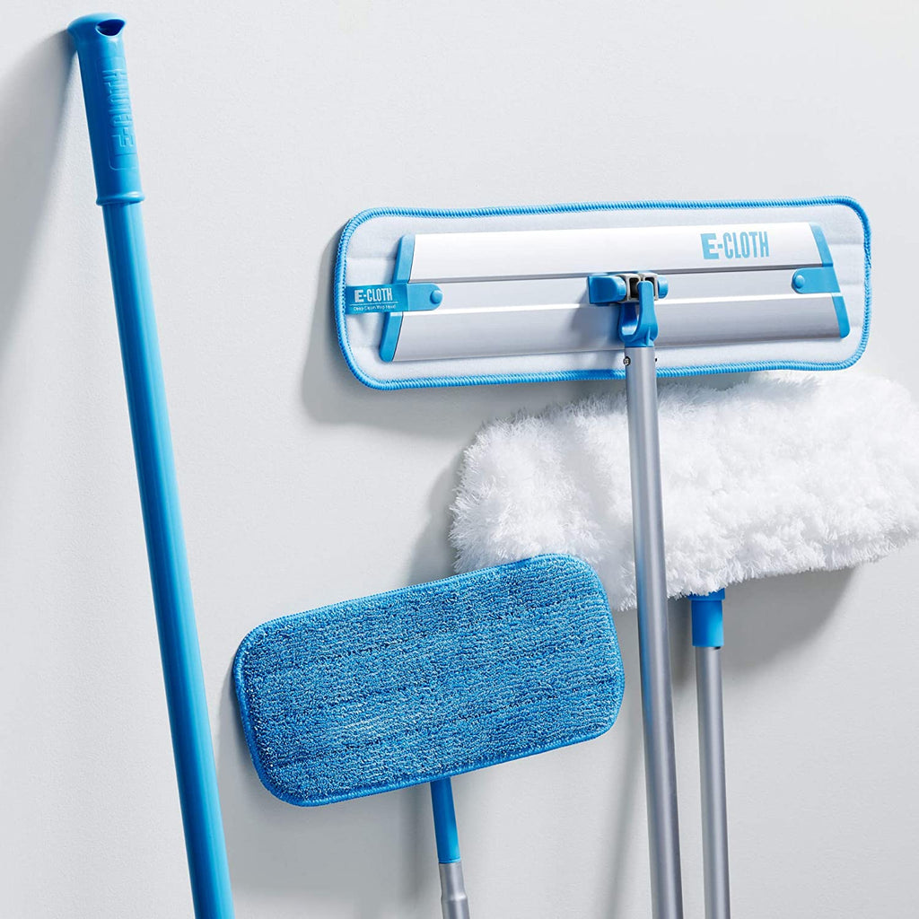 Professional Deep Clean Microfiber Mop for Multi-Surface Cleaning - Ideal for Hardwood, Stone, Laminate, and Tile - Includes 1 Reusable Mop Pad, Blue/Silver