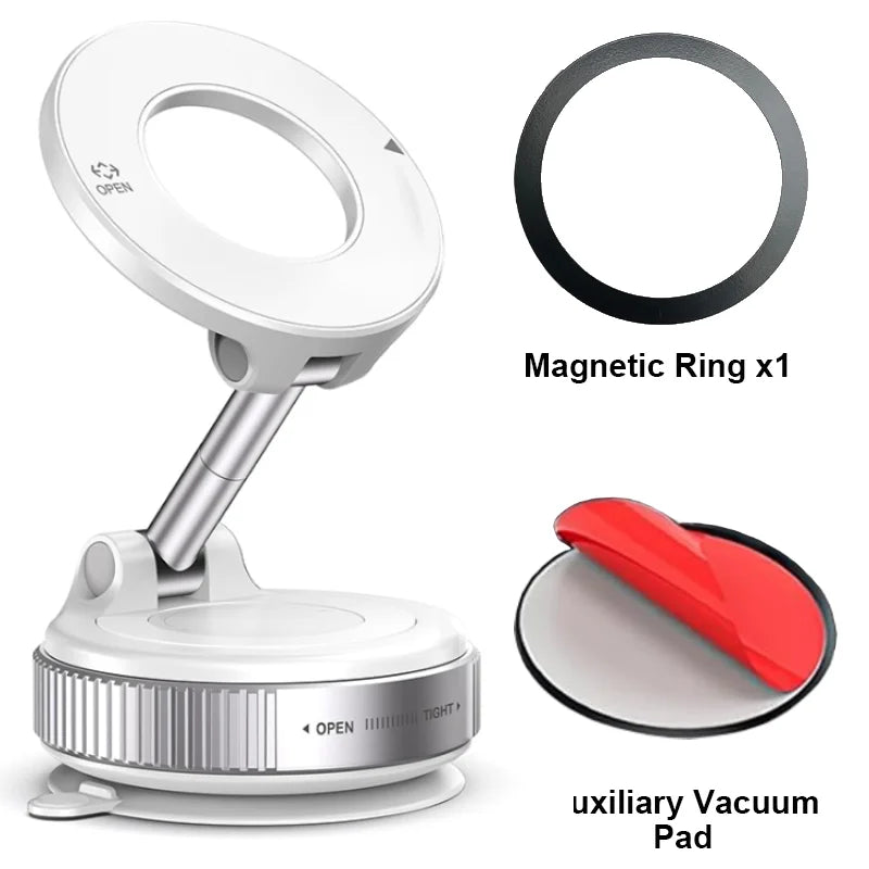 Car Phone Magnetic Stand Mechanical Vacuum Suction Cup Rotate 360° Magnetic Adsorption Bracket Navigation Universal Holder