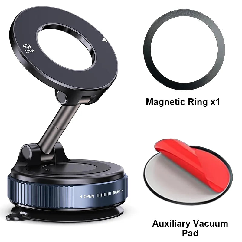 Car Phone Magnetic Stand Mechanical Vacuum Suction Cup Rotate 360° Magnetic Adsorption Bracket Navigation Universal Holder