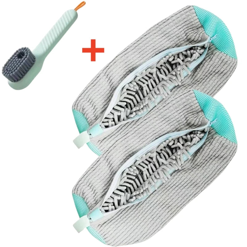 Shoe Washing Machine Bag Set with Soft Bristle Brush – Durable Laundry Bags for All Shoes (1/2/4PCS)