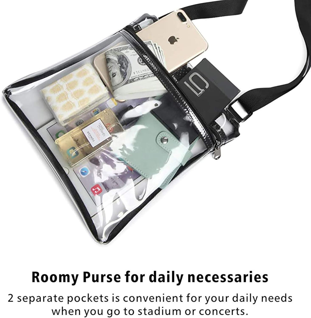 Stadium-Compatible Clear Crossbody Purse for Women