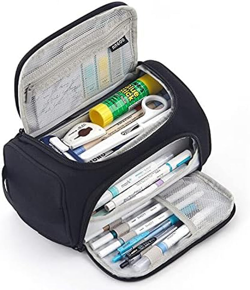 Large Capacity Pencil Case - Versatile Storage Pouch for Markers, Pens, and Stationery - Ideal for School, College, and Office Use - Black