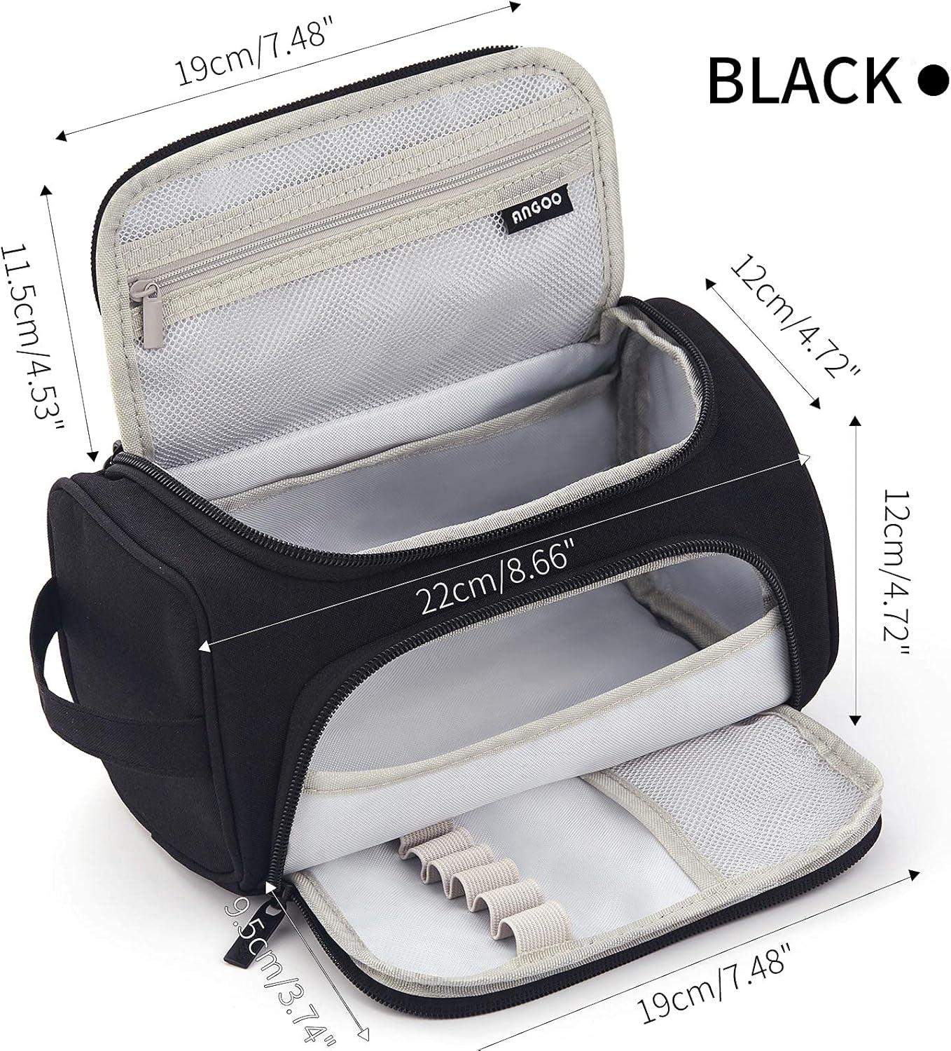Large Capacity Pencil Case - Versatile Storage Pouch for Markers, Pens, and Stationery - Ideal for School, College, and Office Use - Black