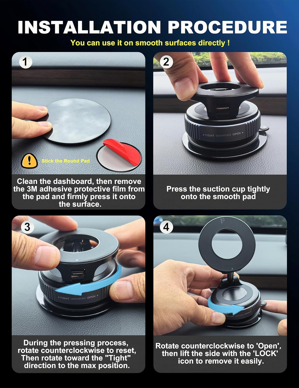 Upgraded 360° Vacuum Magnetic Phone Holder, Magnetic Car Phone Mount, Hands-Free Suction Cup Phone Holder for Car/Gym/Mirror/Shower, Car Mount Compatible with Iphone 16 Pro Max/Android