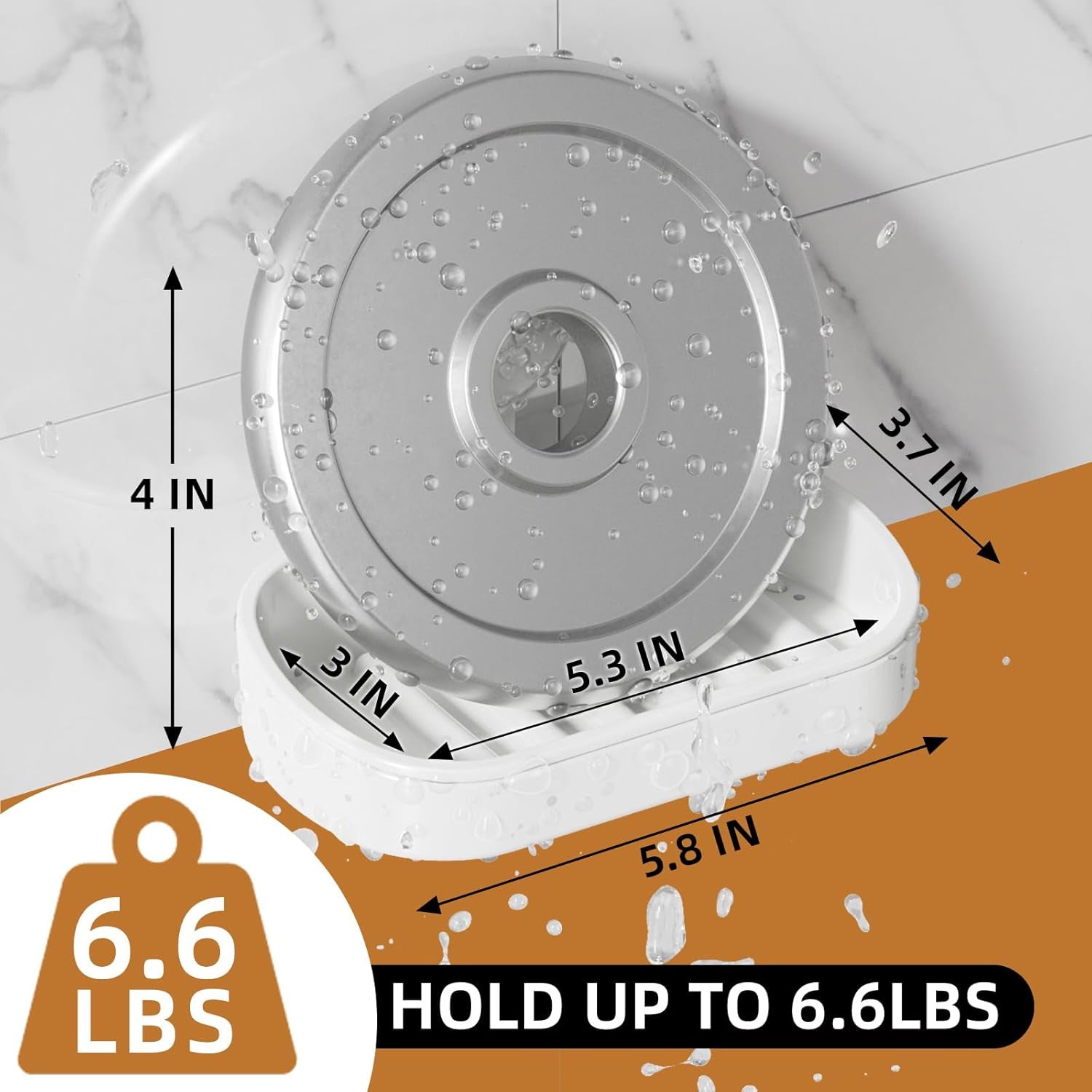Wall-Mounted Soap Dish Holder with Suction Cup - Self-Draining, No-Drill Installation for Bathroom, Bathtub, and Kitchen Sink - Waterproof and Strong Vacuum Adhesion
