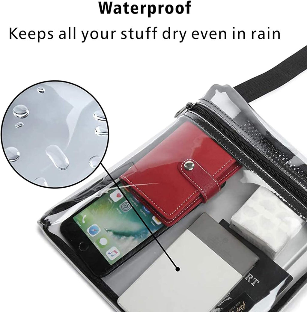 Stadium-Compatible Clear Crossbody Purse for Women